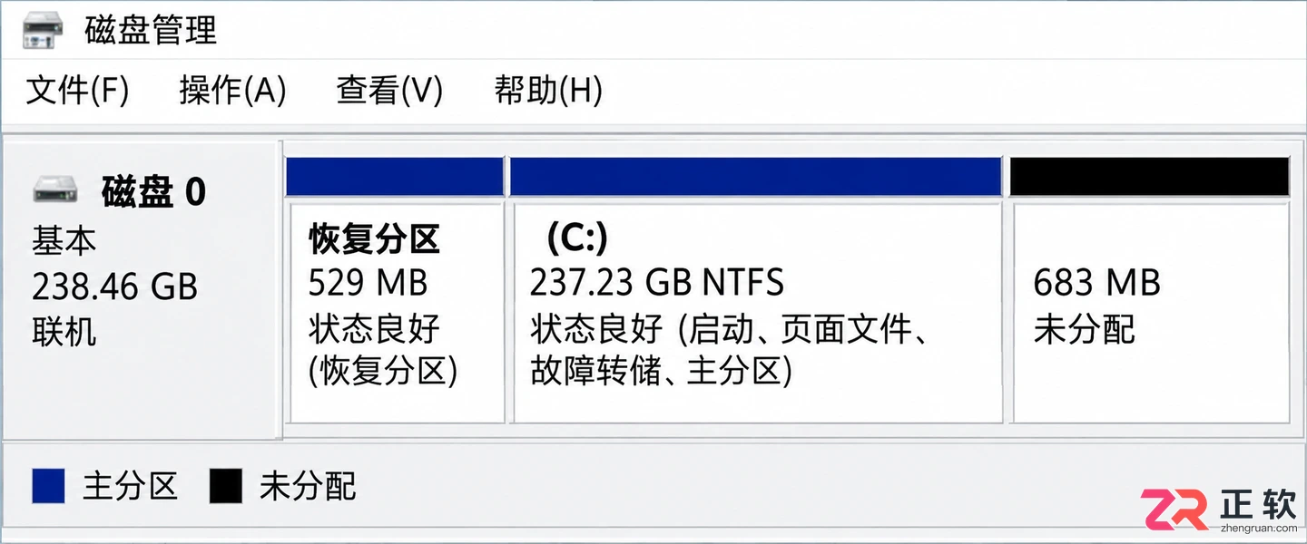 Windows10安装后分区未分配空间合并方法