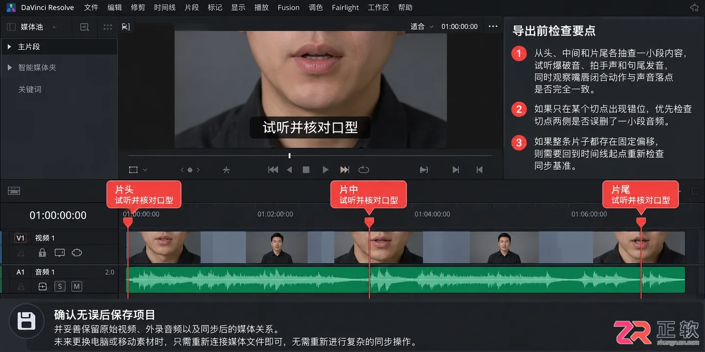 DaVinci Resolve音画同步操作方法教程