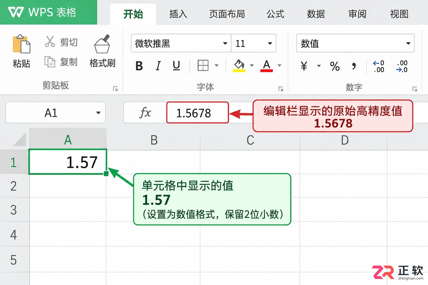 WPS 表格小数点位数批量统一设置