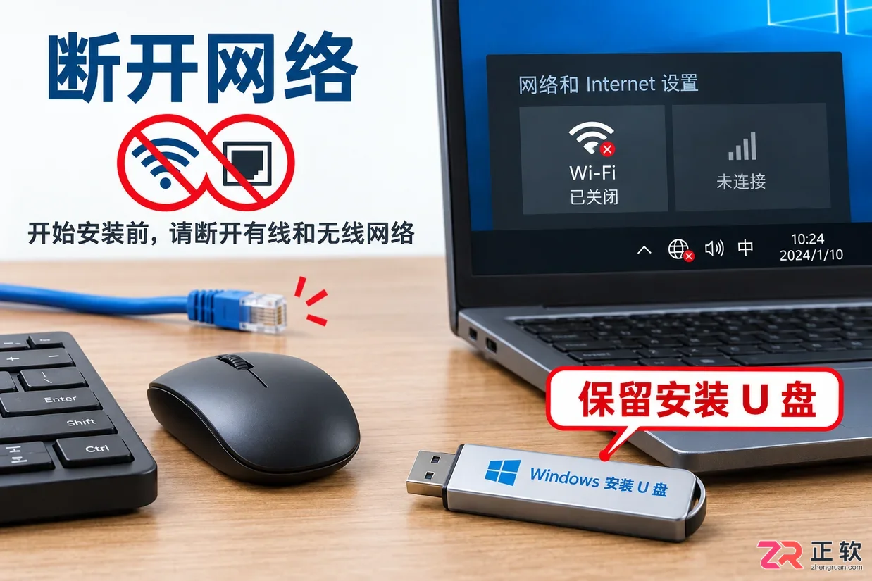 Windows10安装跳过网络连接快速装机技巧