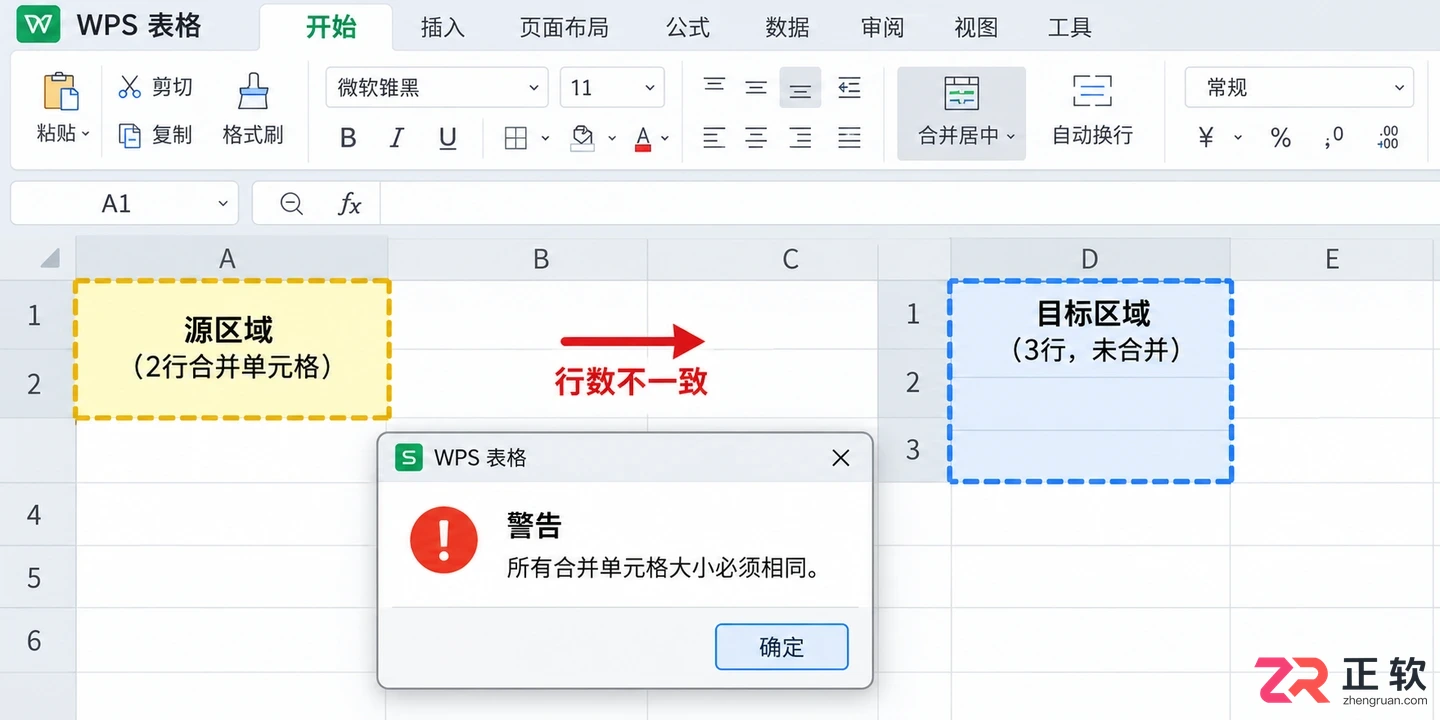 WPS 表格合并单元格有哪些坑