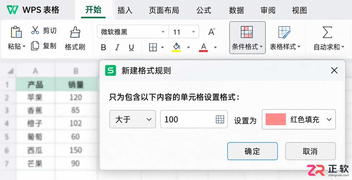 WPS 表格怎么用条件格式标记超标数据