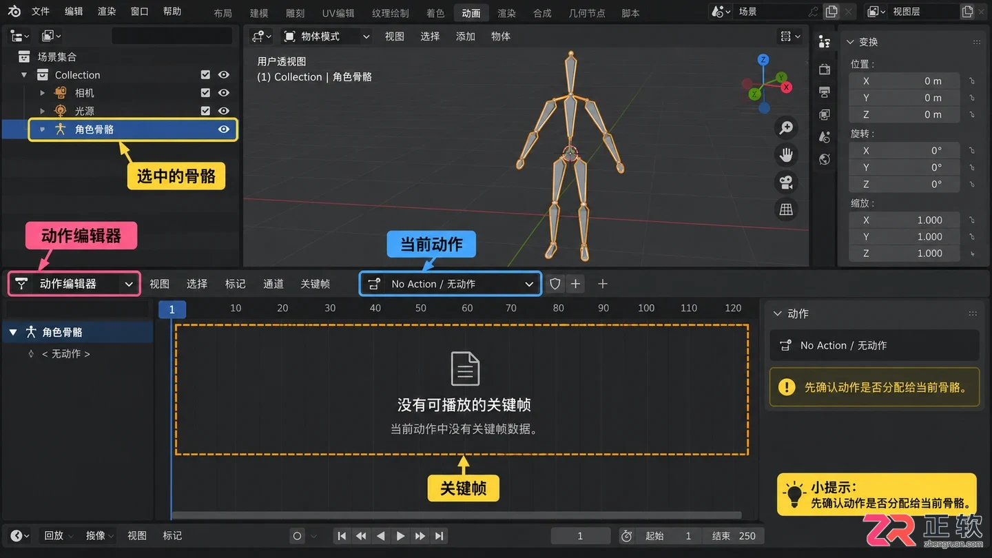 blender导入动画不动怎么办及解决方法教程