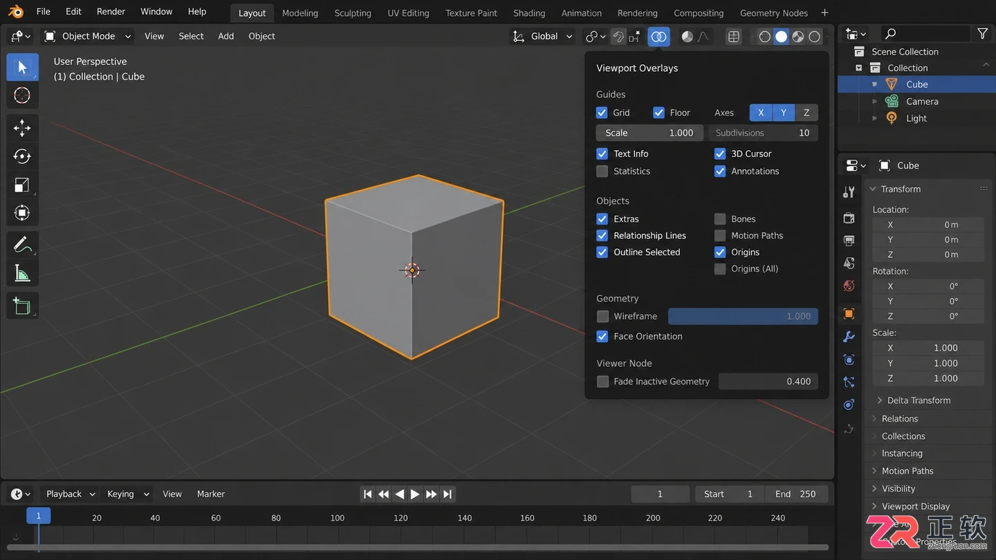 blender怎么显示边框快捷键操作教程