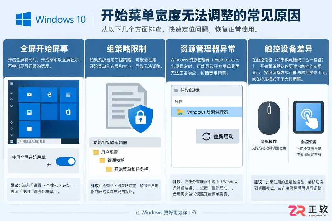 调整Windows10开始菜单宽度的简单方法