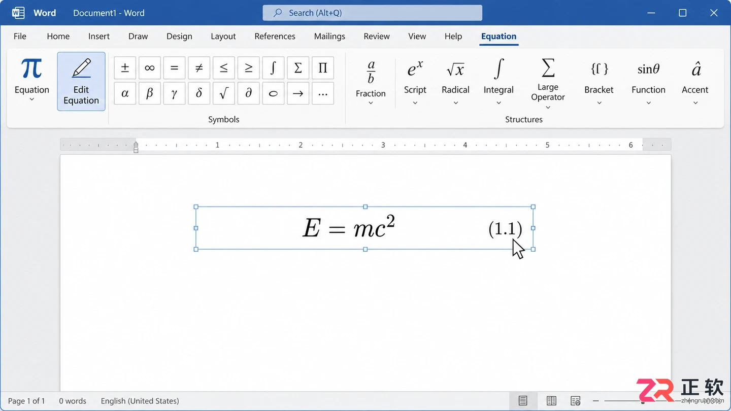 mathtype右编号怎么改数字的详细操作教程