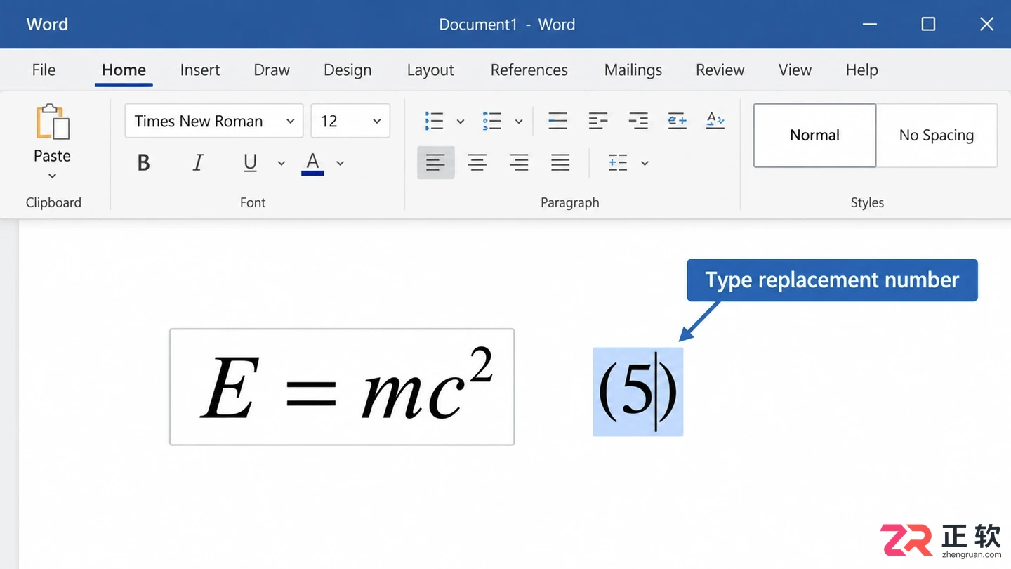 mathtype右编号怎么改数字的详细操作教程