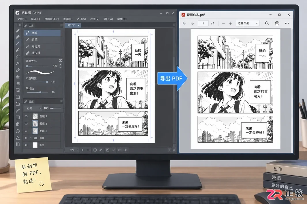 优动漫paint导出pdf操作步骤与文件设置教程