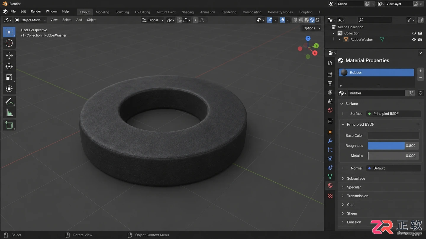 blender怎么做橡胶零件建模与材质设置教程