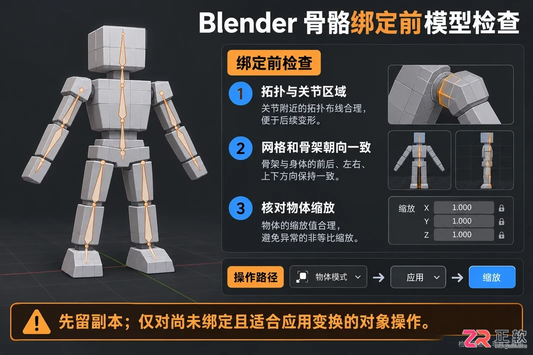 blender骨骼绑定模型怎么设置教程步骤详解
