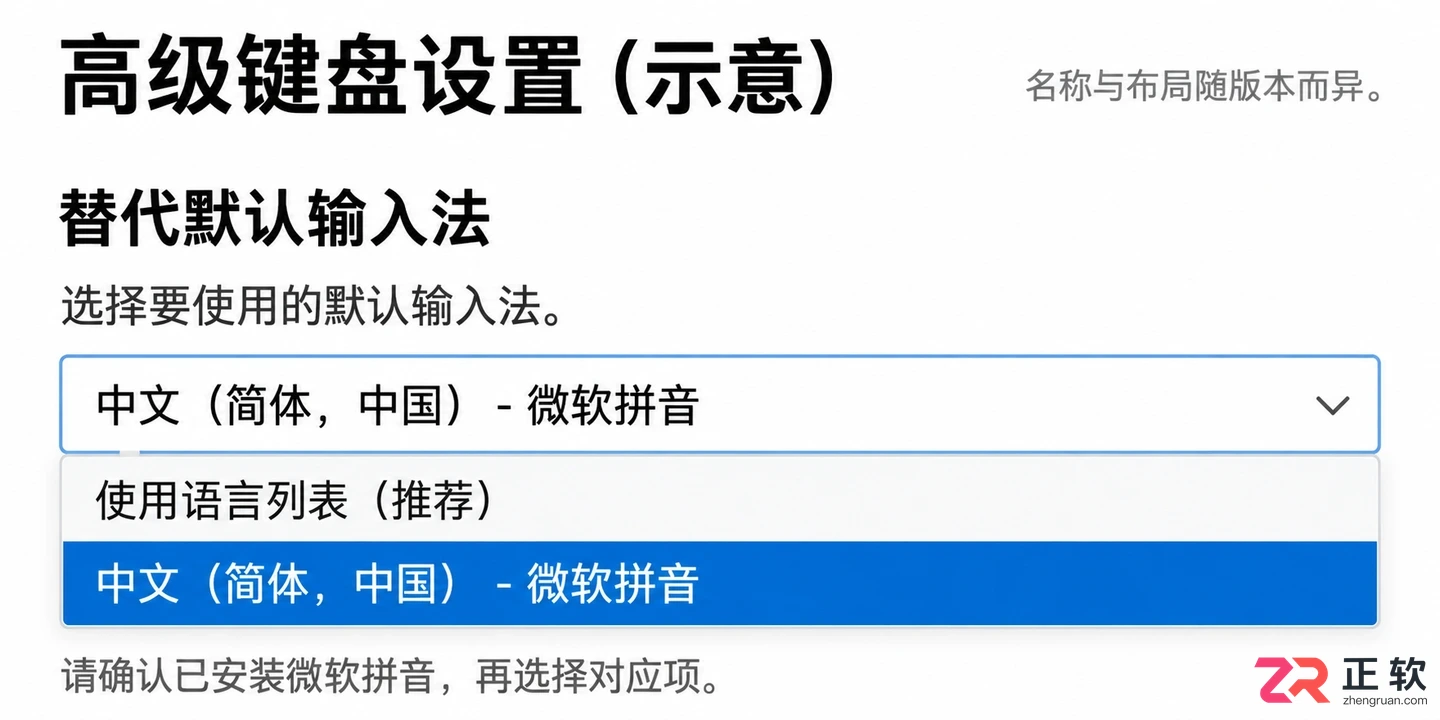 Windows10如何设置默认输入法为微软拼音