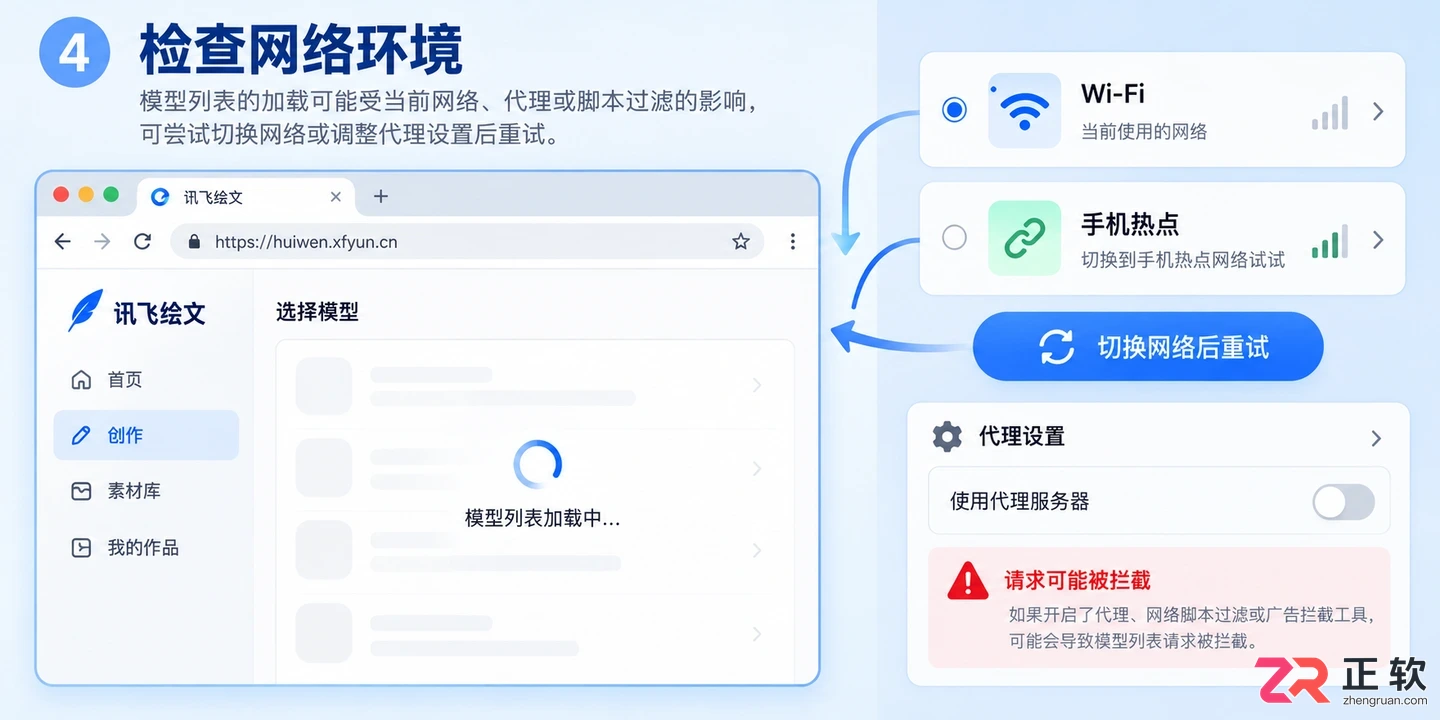 讯飞绘文模型选择失败如何解决