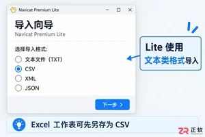 navicat premium lite 导入excel