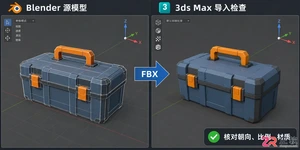 blender导出到3dmax模型格式选择与导入教程