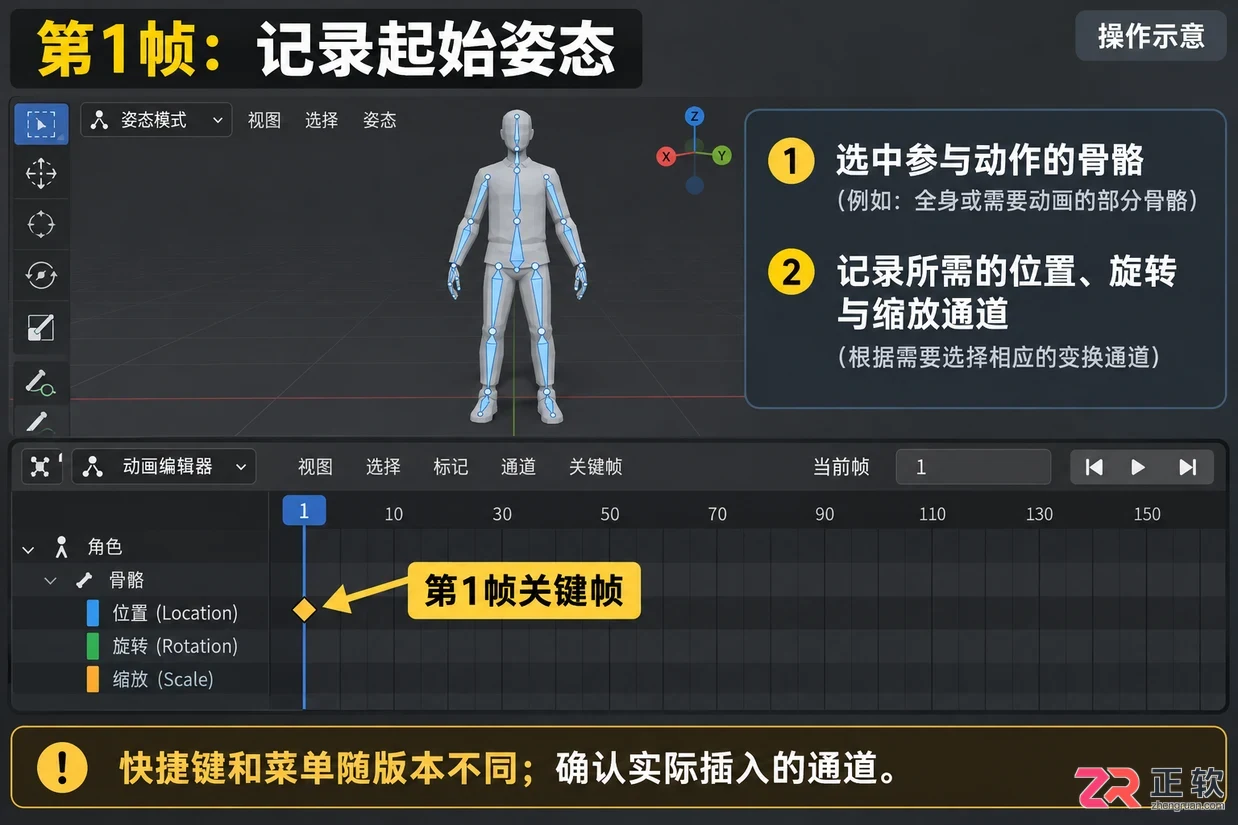 blender人物动画教程图解基础动作制作步骤