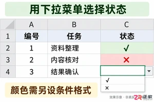 excel怎么在表格中选择打勾√和打叉选项设置教程