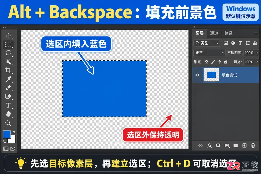 PS怎么用快捷键填充颜色