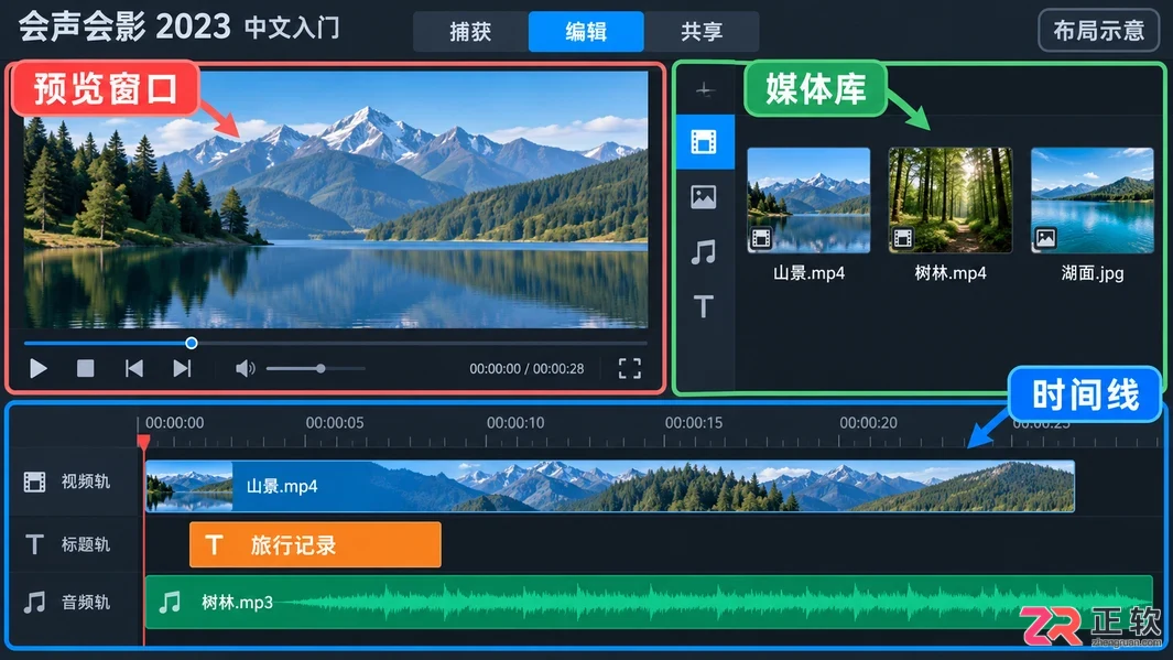 会声会影2023教程零基础入门操作详解
