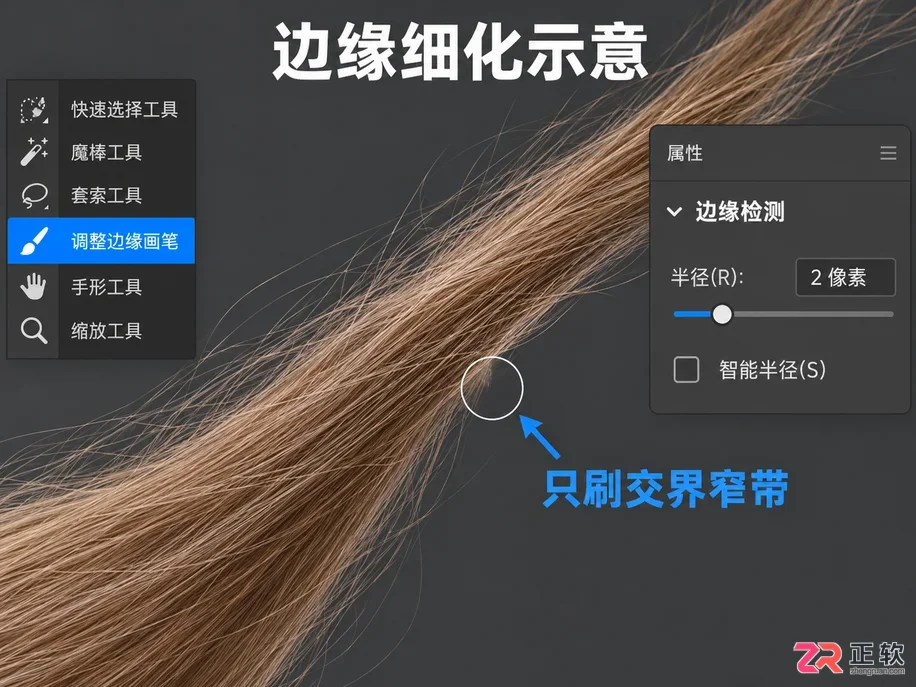 如何用Photoshop选择并遮住优化抠图边缘