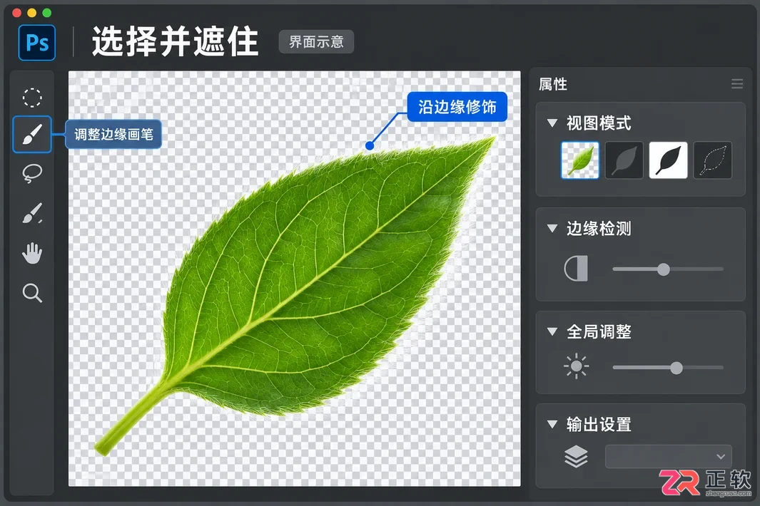 如何用Photoshop选择并遮住优化抠图边缘