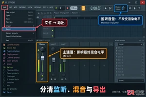 fl studio导出音量为什么很小