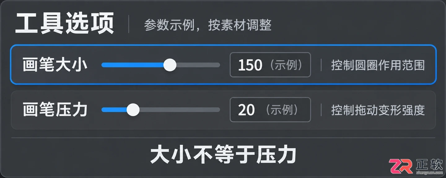photoshop液化圈圈大小调节方法