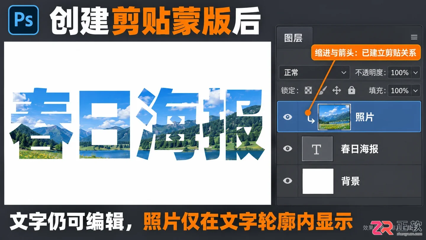 photoshop如何向下建立图层蒙版