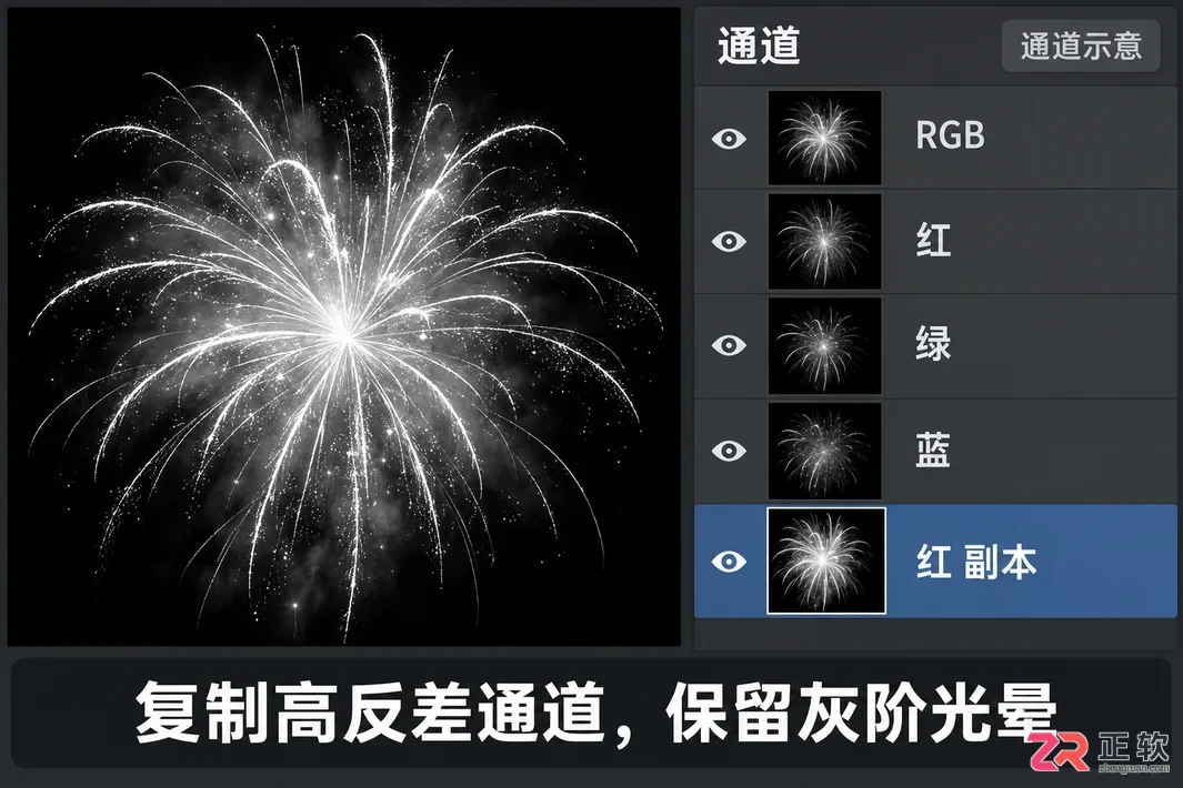 Photoshop抠烟花这类发光物体怎么保留光效