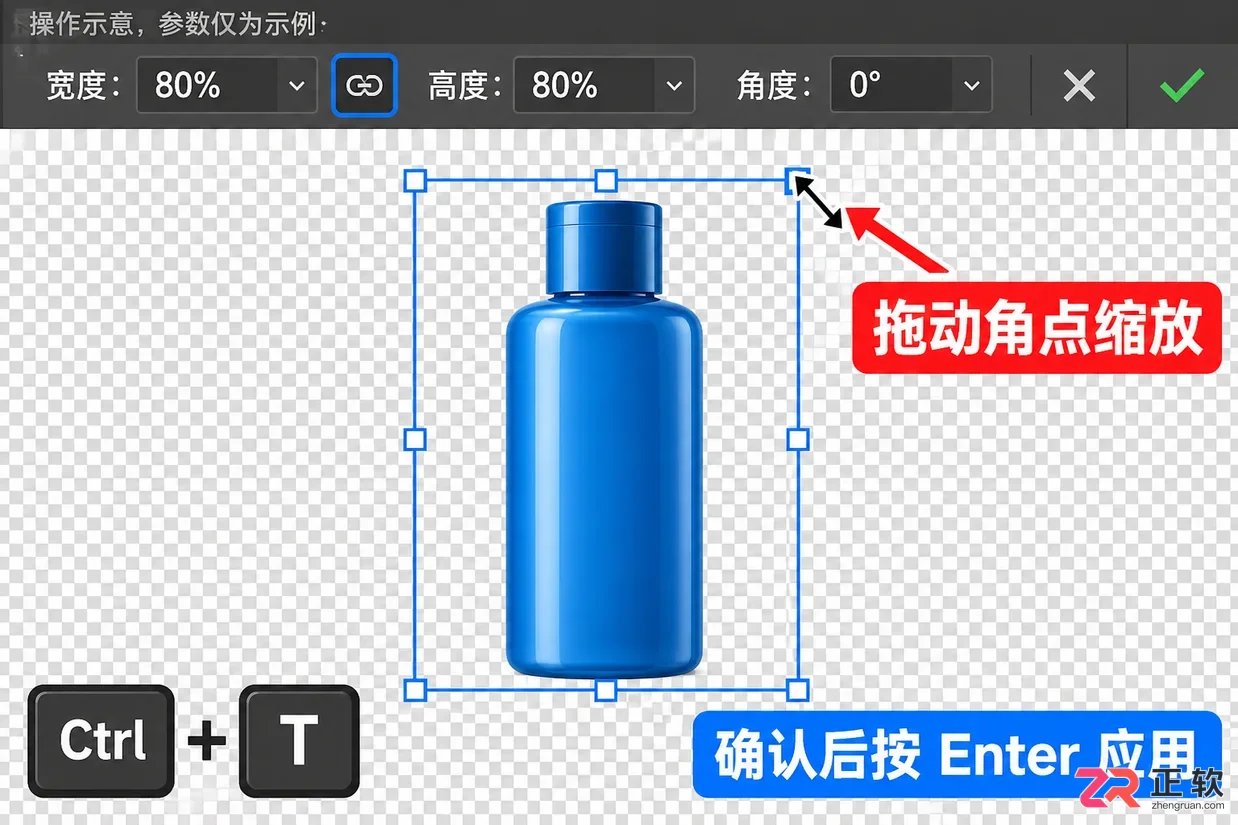 Photoshop抠图后怎么调整主体的大小和位置