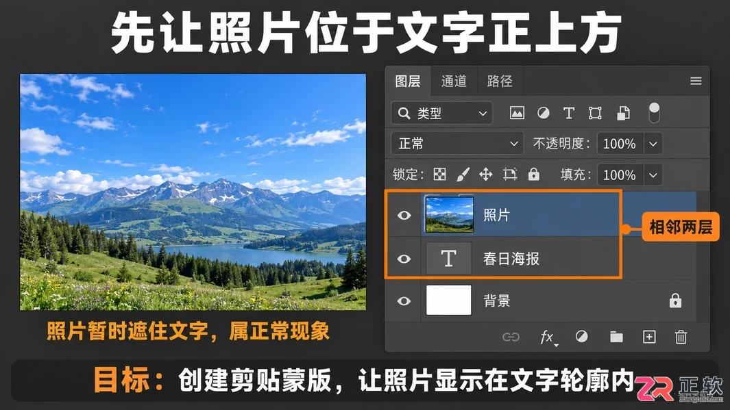 photoshop如何向下建立图层蒙版