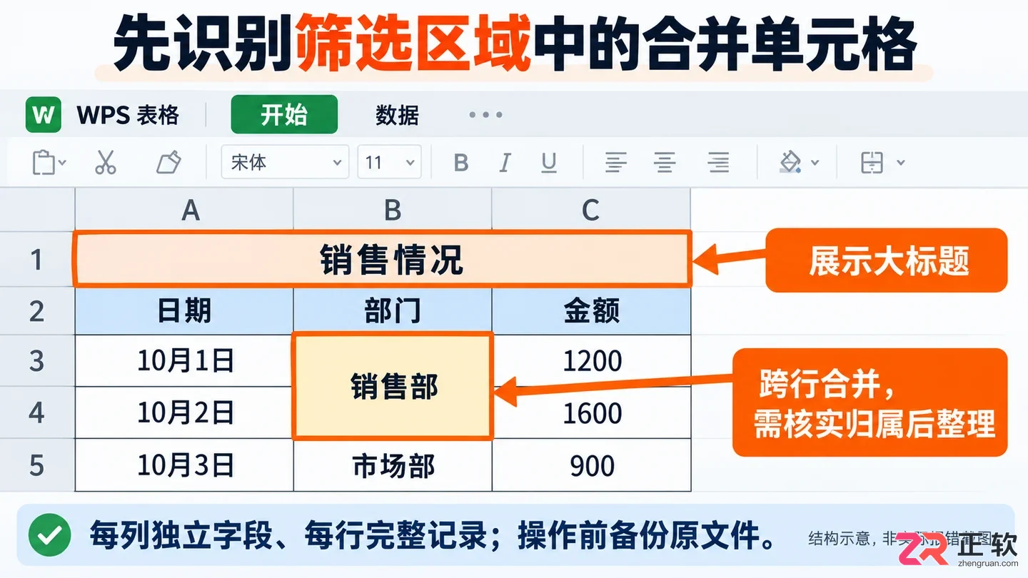 WPSOffice2024合并单元格开启筛选报错怎么处理