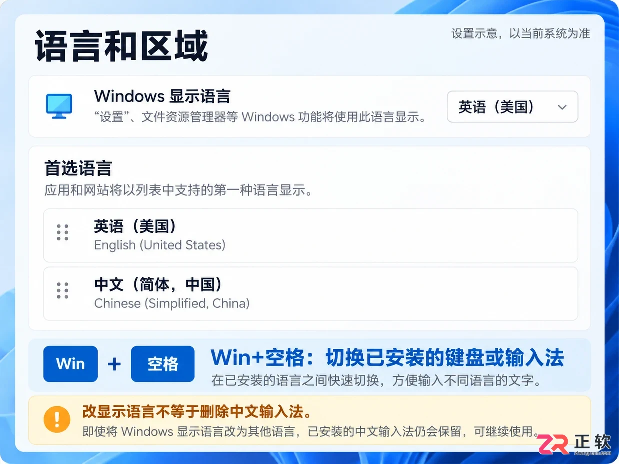 windows显示语言怎么改成英文的设置教程
