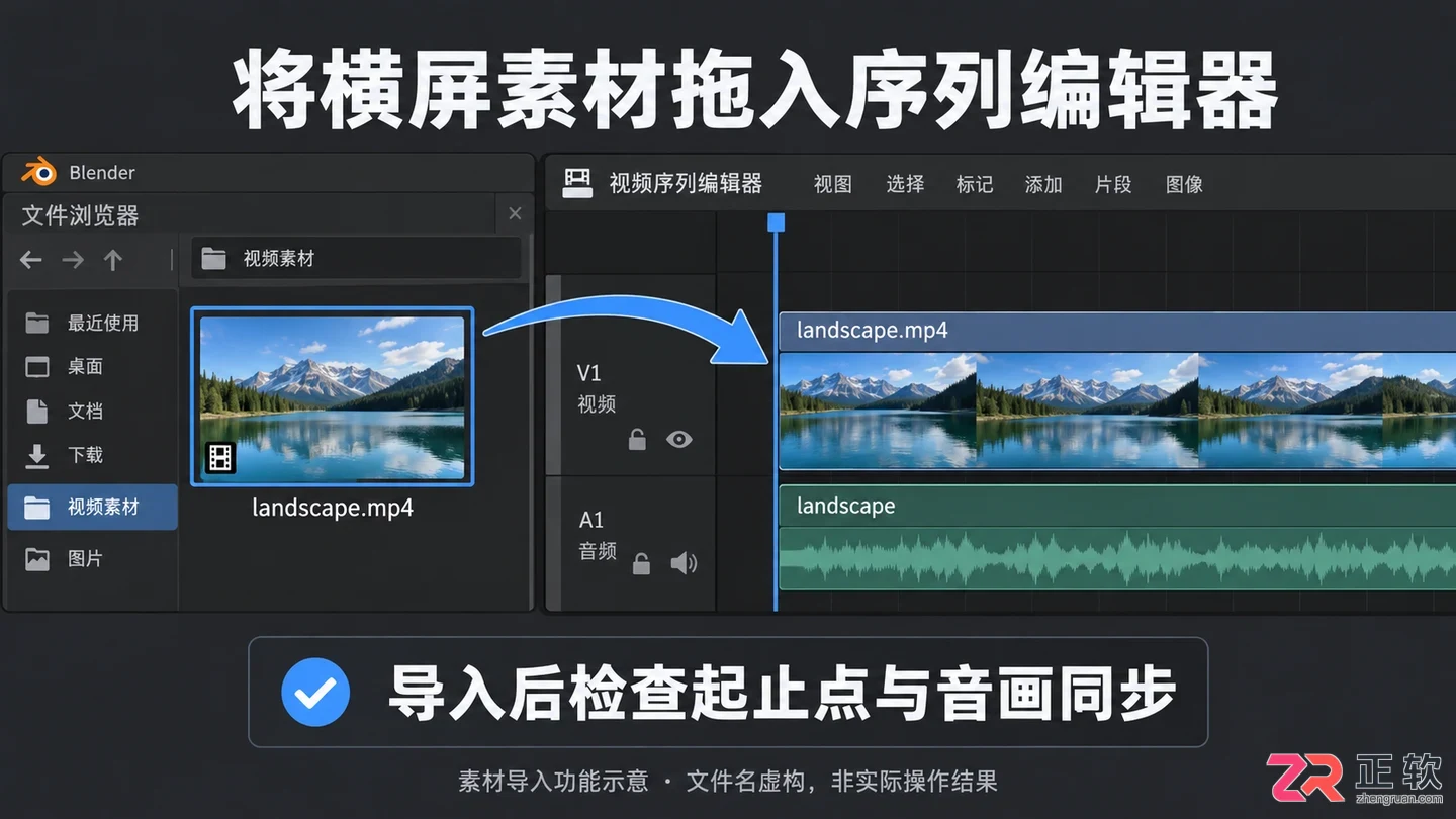 blender视频剪辑教程视频横屏转竖屏操作方法