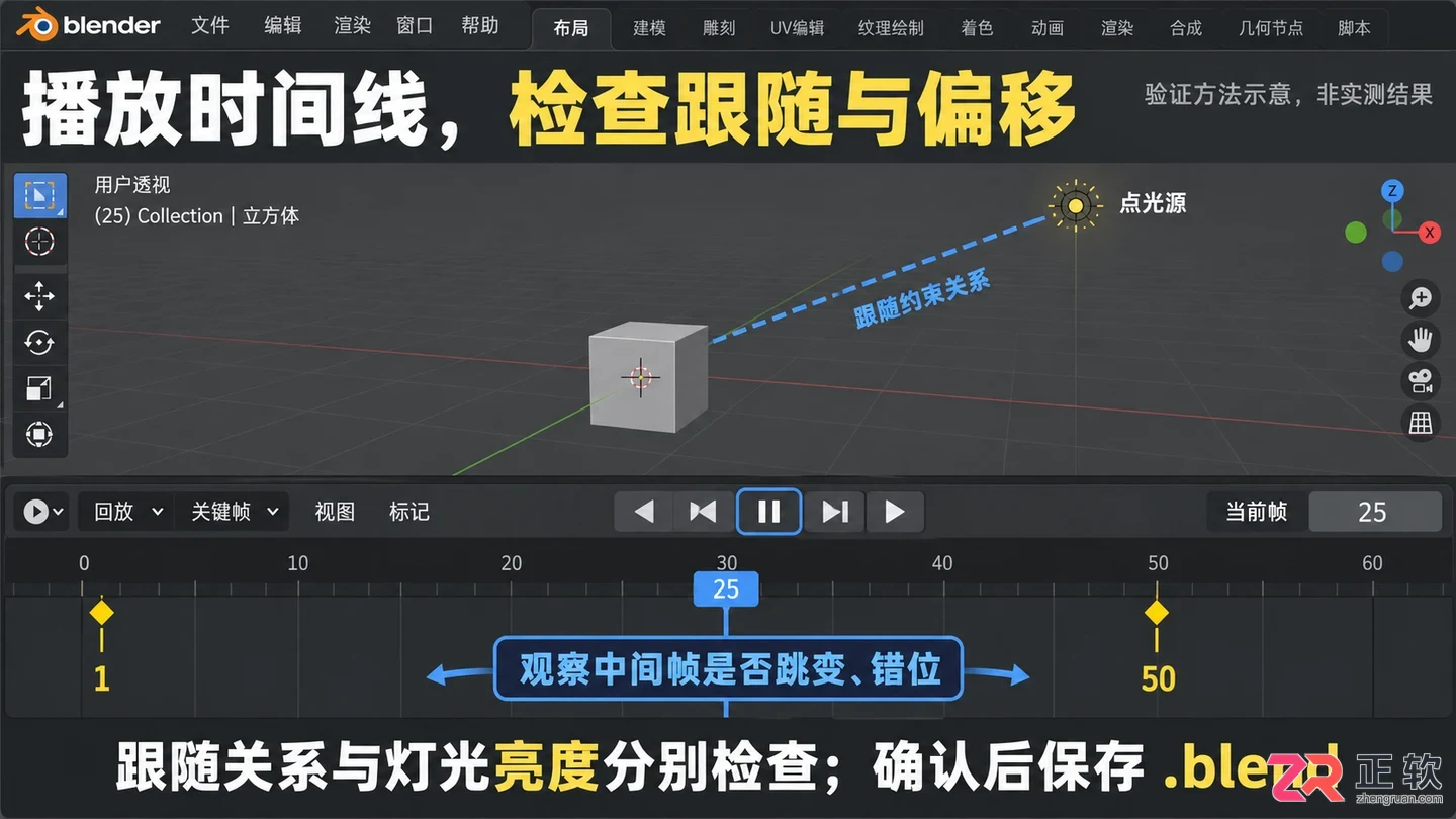 blender灯光怎么跟随物体移动的约束设置教程