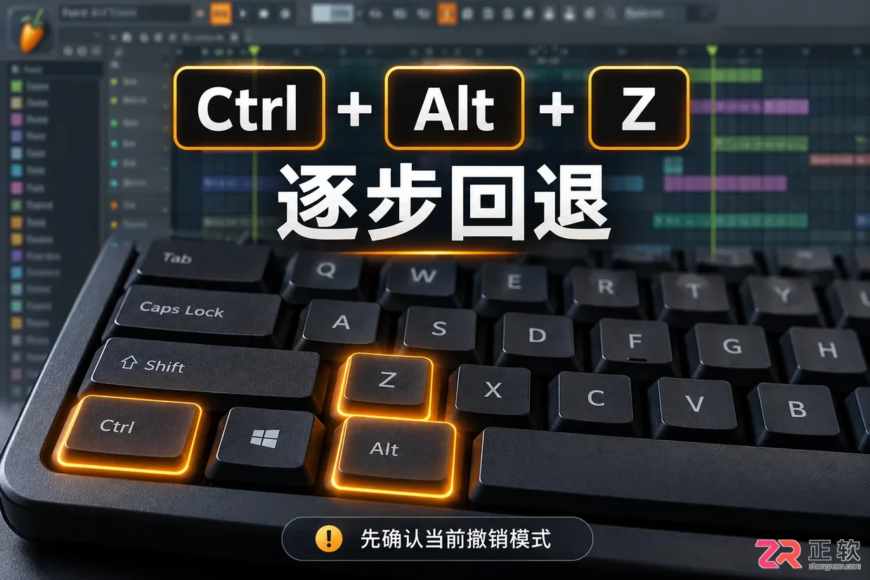 fl studio怎么返回上一步操作 撤销快捷键