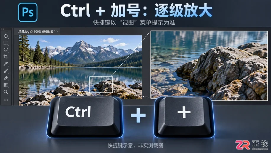 PS怎么用快捷键放大缩小