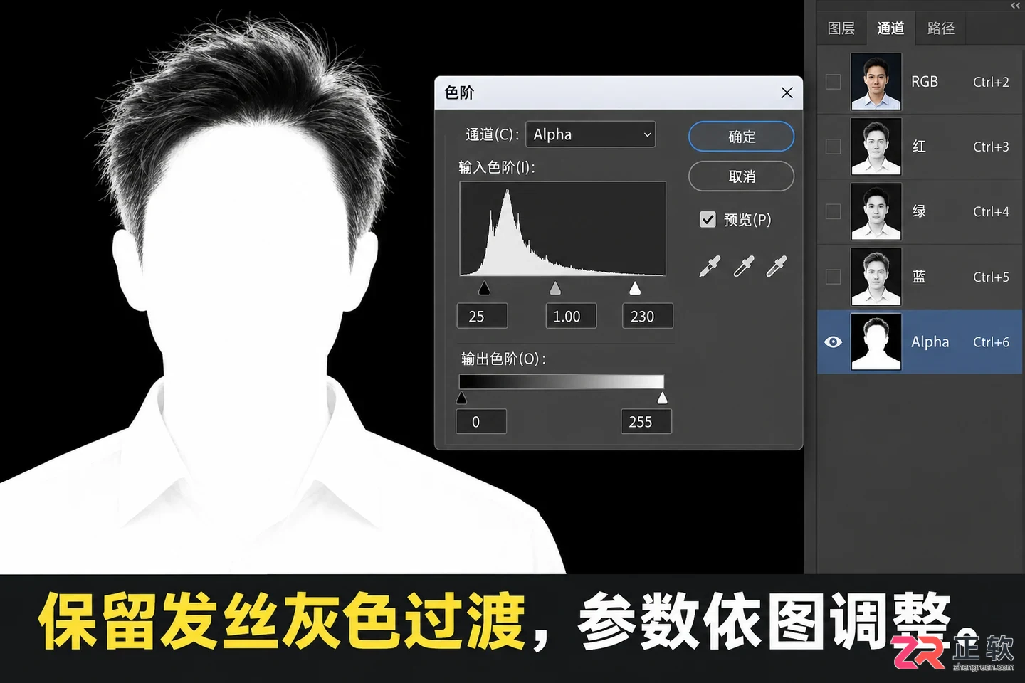 Photoshop怎么用通道抠取复杂背景的人像
