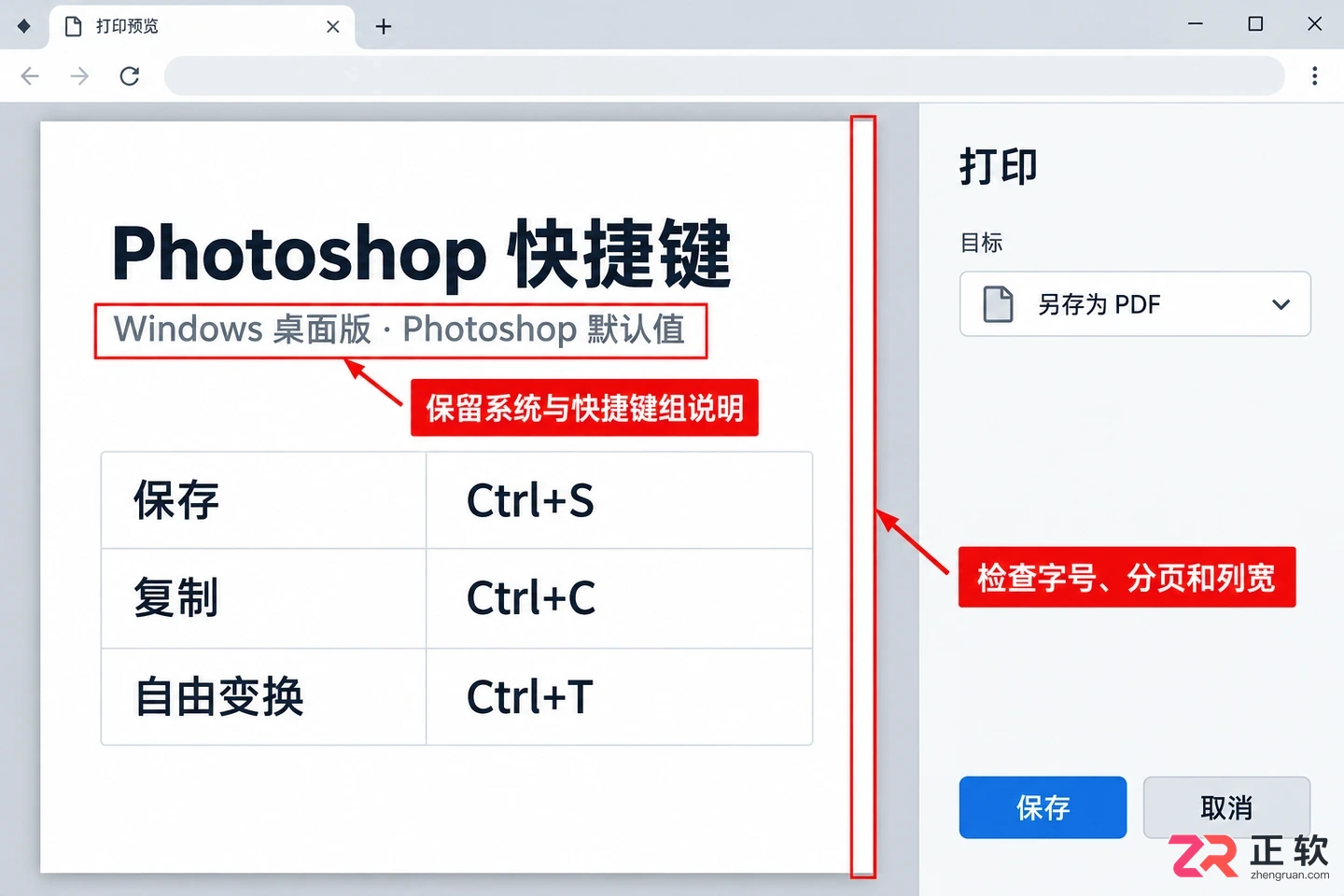 Photoshop快捷键表格在哪找