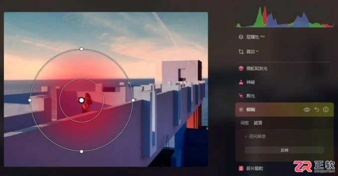 Luminar Neo人像精修：径向渐变模拟景深与AI瘦脸立体感教程