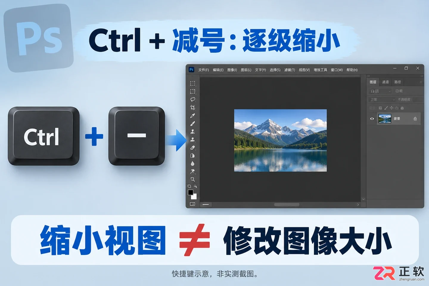 PS怎么用快捷键放大缩小