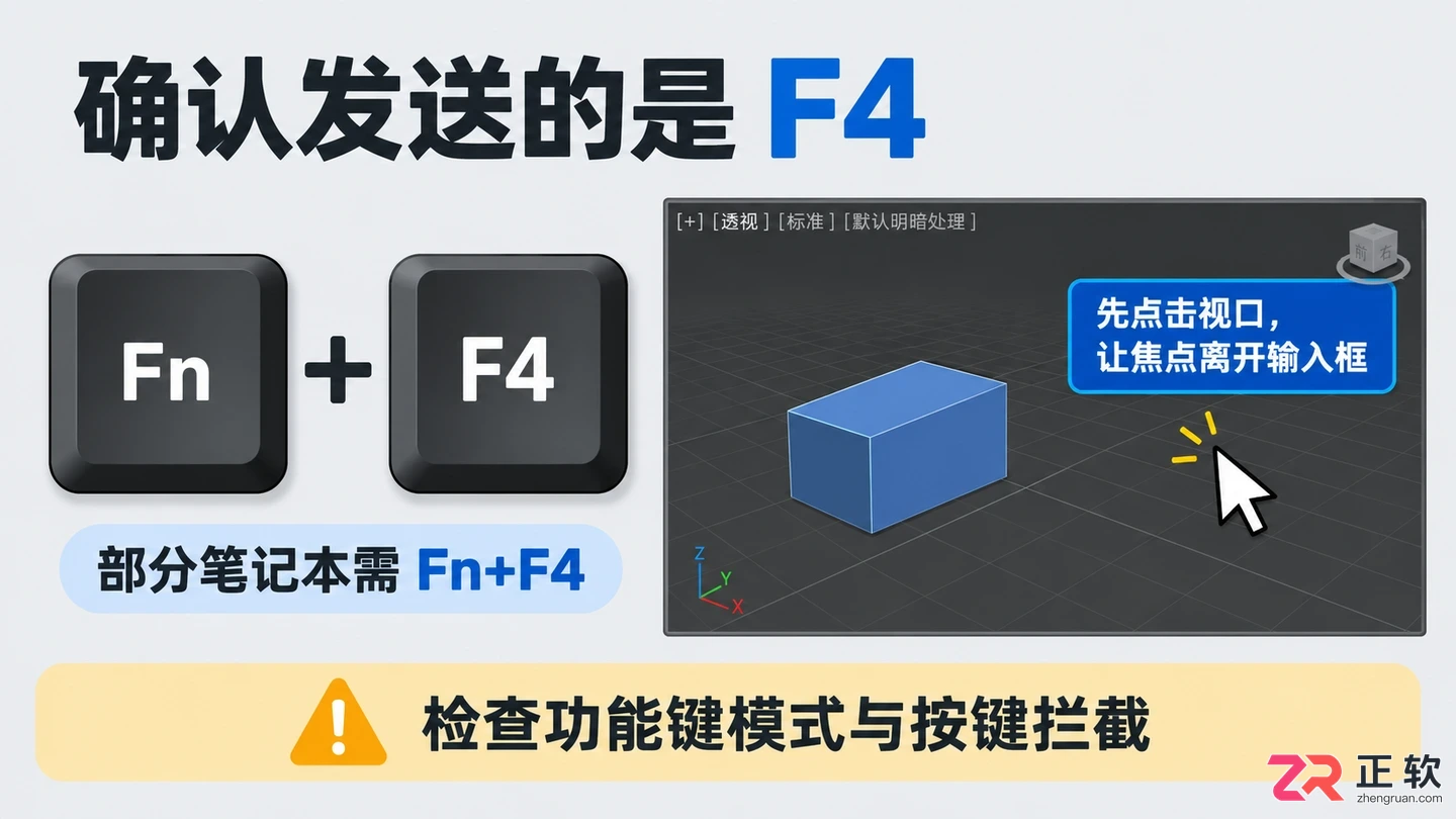 3DMax快捷键F4为何不能用