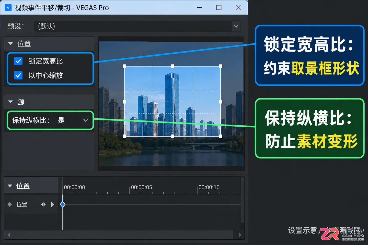 vegas怎么把视频缩放 画面大小调整