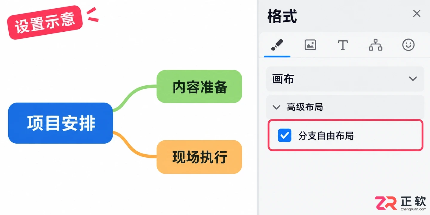xmind怎么调整两个框之间的距离 布局技巧