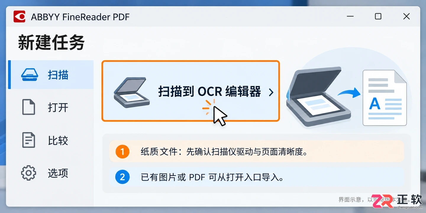 abbyy finereader怎么用 文档扫描与文字识别