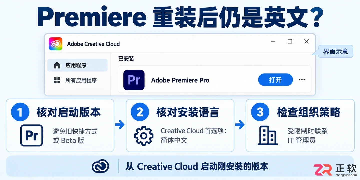 Premiere中文怎么设置
