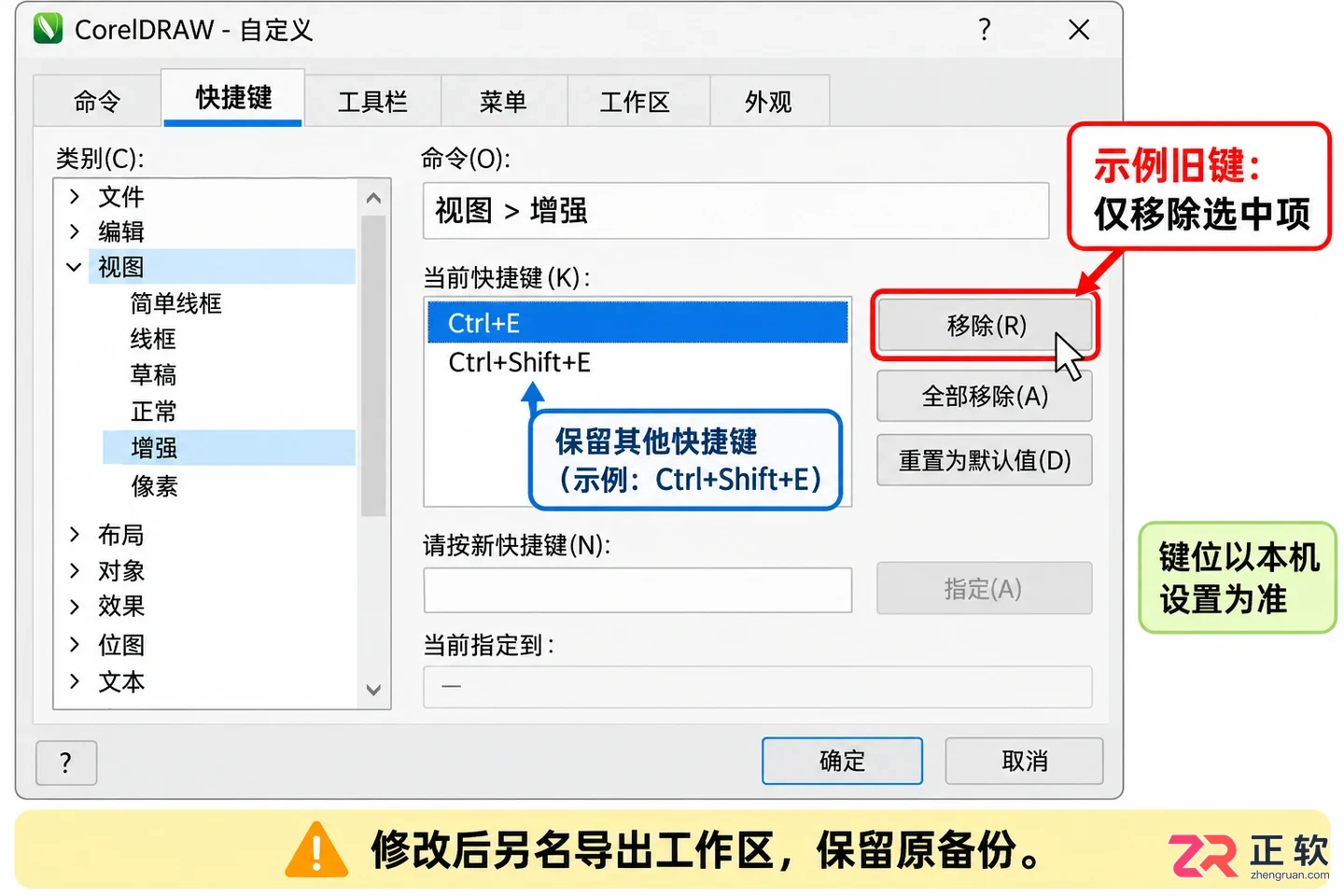 coreldraw快捷键冲突 怎么改 自定义按键解决
