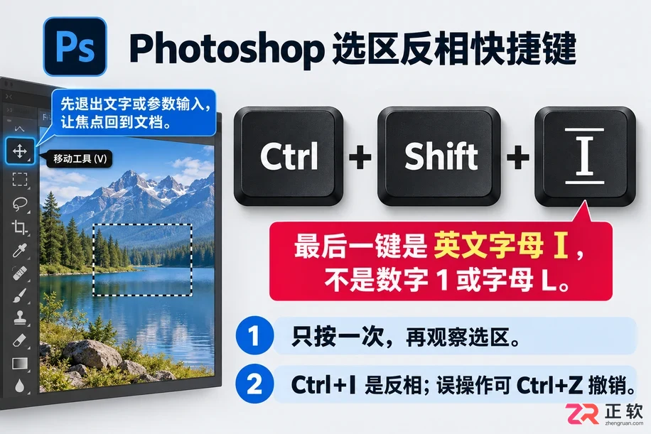 PS反选快捷键没反应怎么办