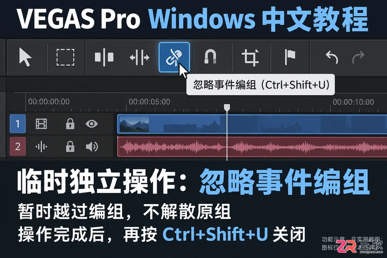 vegas怎么单独操作音频 音轨编辑技巧