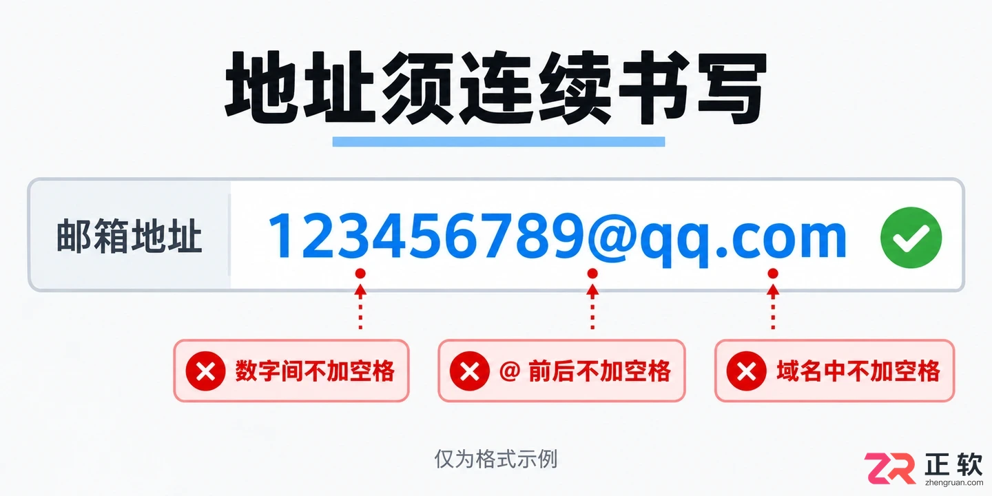 QQ邮箱地址里能不能添加空格