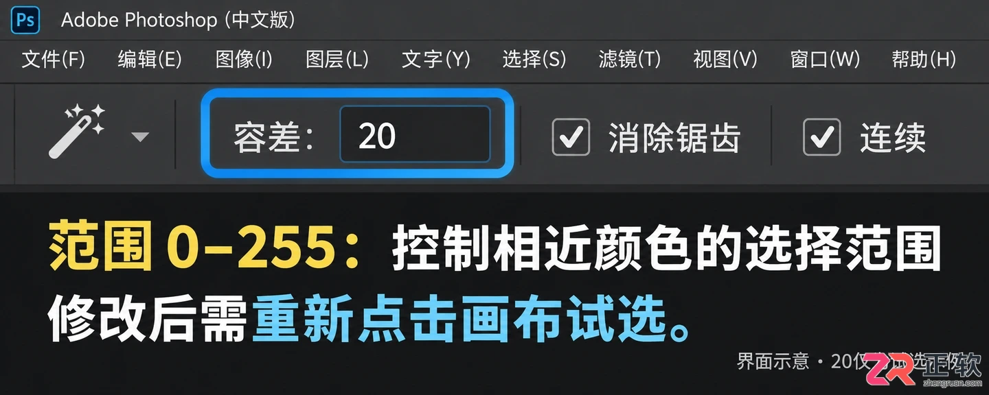 Photoshop魔棒工具抠图怎么调整容差参数
